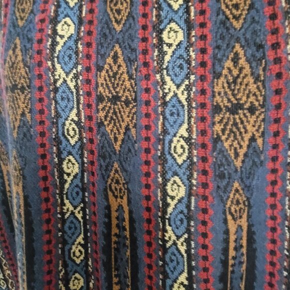 peruvian Connection 100% Pima Cotton Ethnic Patterned Flared Skirt Size XL - Picture 3 of 6